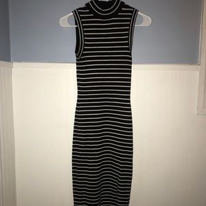 Michael Kors Black and white stretchy bodycon midi